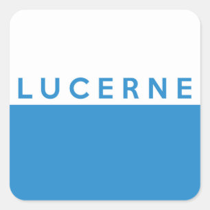 Flaggen-Textname der Luzerneprovinz Schweiz Quadratischer Aufkleber