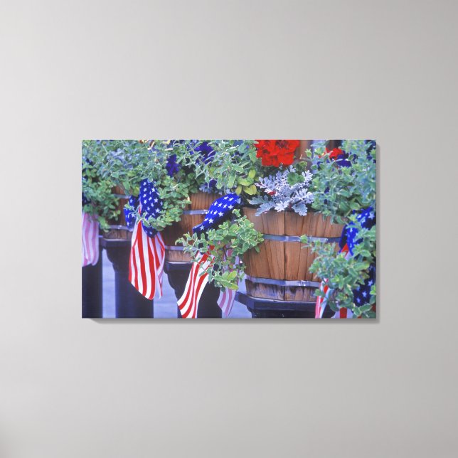 Flaggen und Blume von Philipsburg Montana Leinwanddruck (Vorderseite)
