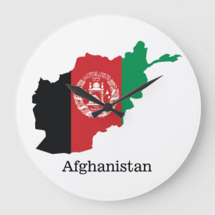Flaggen und Länder Afghanistan Große Wanduhr