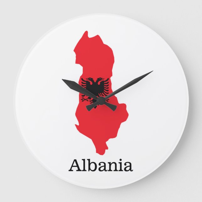 Flaggen und Länder Albanien Große Wanduhr (Vorderseite)