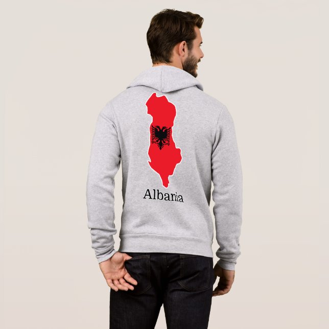 Flaggen und Länder Albanien Hoodie (Schwarz voll)