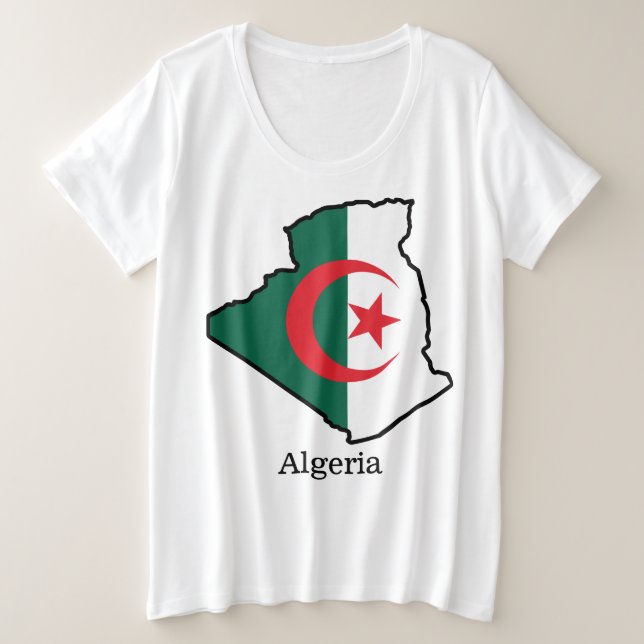 Flaggen und Länder Algerien Große Größe T-Shirt (Design vorne)