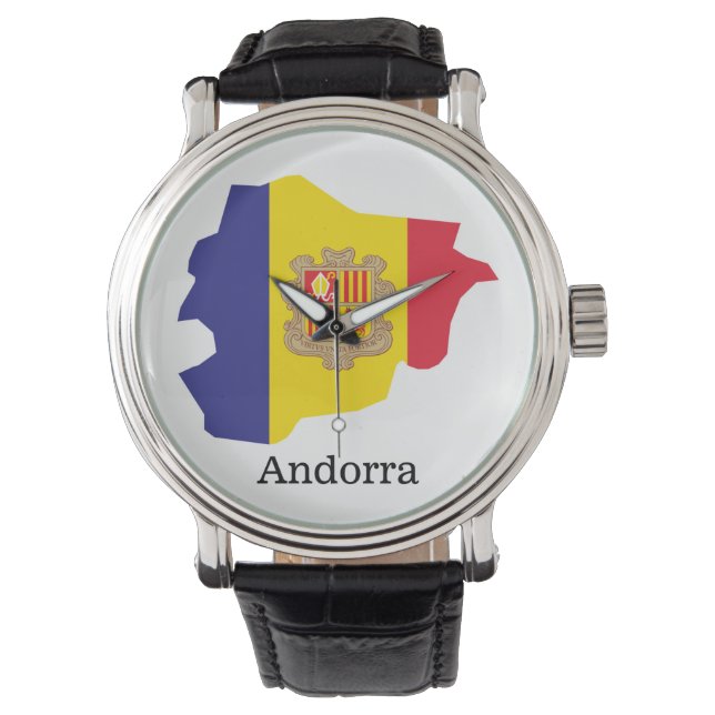 Flaggen und Länder Andorra Armbanduhr (Vorderseite)