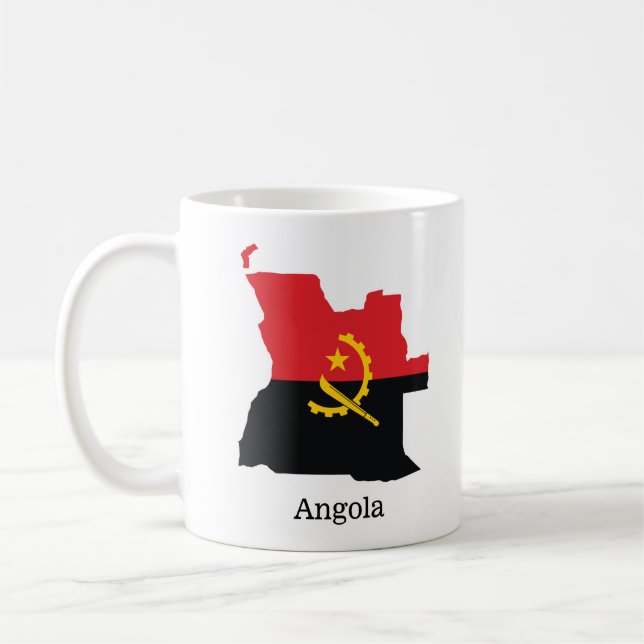 Flaggen und Länder Angola Kaffeetasse (Links)