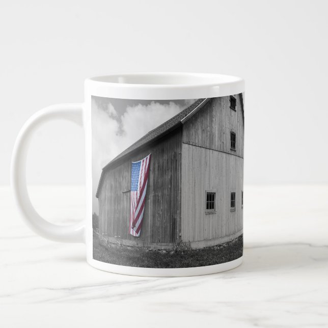 Flaggen unserer Bauern - Stall mit amerikanischer  Jumbo-Tasse (Links)