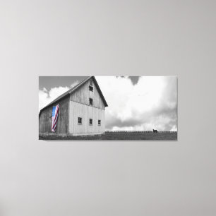 Flaggen unserer Bauern - Stall mit amerikanischer Leinwanddruck