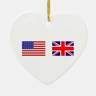 Flaggen von Großbritannien und den USA Seite an Se Keramikornament