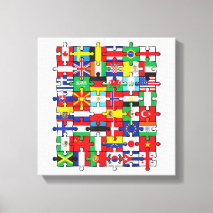 Flaggen von Ländern der internationalen Flagge Leinwanddruck