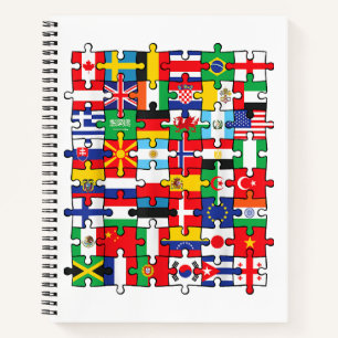 Flaggen von Ländern der internationalen Flagge Notizbuch