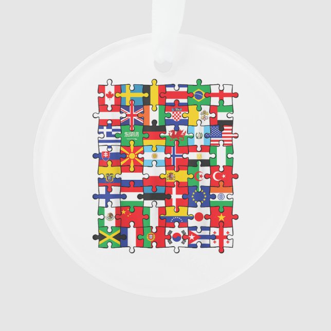 Flaggen von Ländern der internationalen Flagge Ornament (Vorderseite)