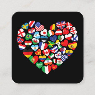 Flaggen von Ländern der internationalen Flagge Quadratische Visitenkarte