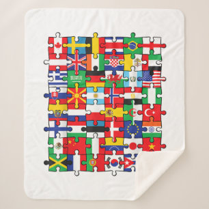Flaggen von Ländern der internationalen Flagge Sherpadecke
