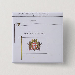 Flaggen von Monaco, von einem französischen Buch Button
