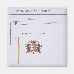 Flaggen von Monaco, von einem französischen Buch Magnet