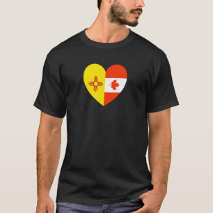 Flaggen von New Mexico und Kanada Herzförmige Einh T-Shirt