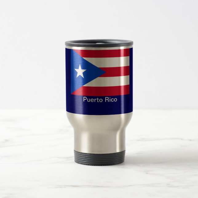 Flaggen von Puerto Rico Reisebecher (Mittel)