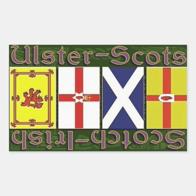 Flaggen von Schottland und Ulster Rechteckiger Aufkleber (Vorderseite)