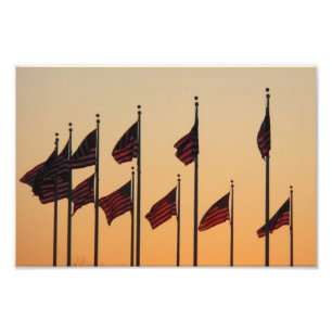 Flaggen von Sunset American Patriotic USA Fotodruck