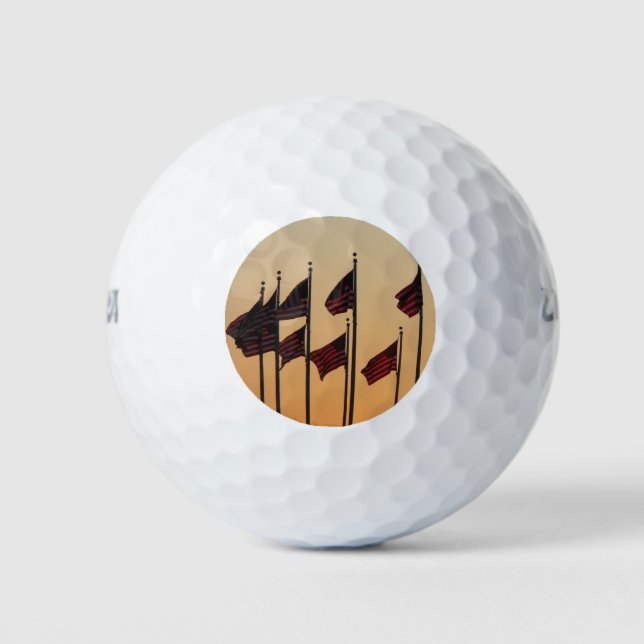 Flaggen von Sunset American Patriotic USA Golfball (Vorderseite)