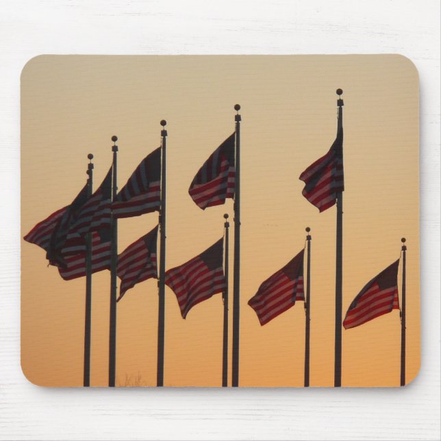 Flaggen von Sunset American Patriotic USA Mousepad (Vorne)
