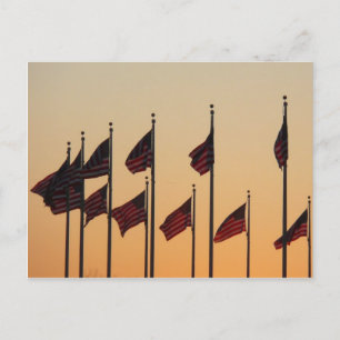 Flaggen von Sunset American Patriotic USA Postkarte