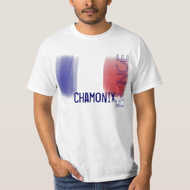 Flaggen-Wertt-stück Chamonix Frankreich T-Shirt (Vorderseite)