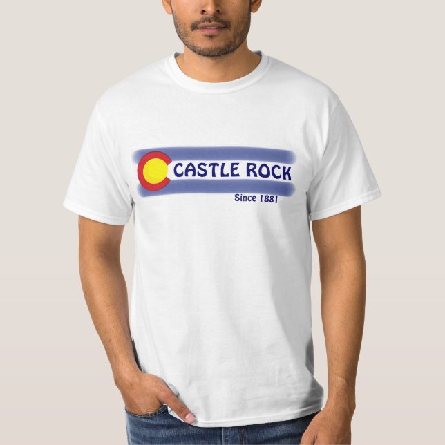 Flaggen-Wertt-stück Schloss-Felsen-Colorados T-Shirt (Vorderseite)