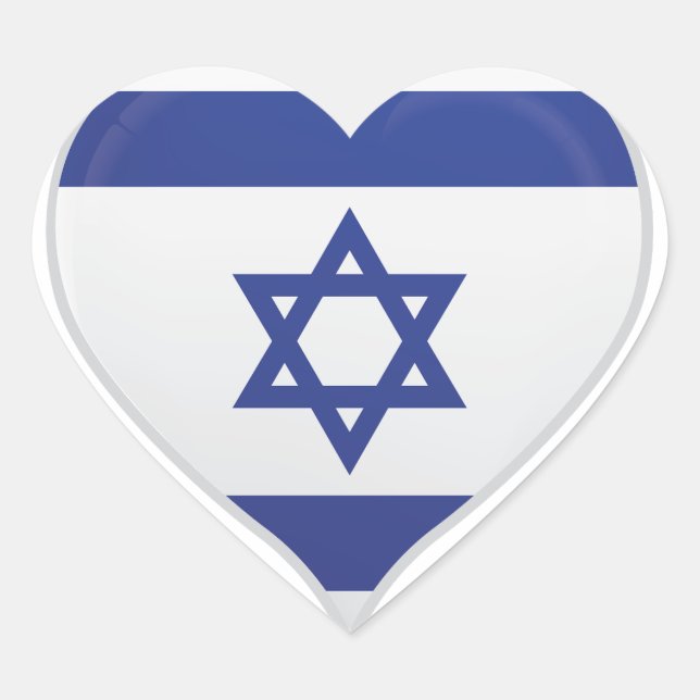 Flaggenaufkleber der israelischen Liebe Herz-Aufkleber (Vorderseite)