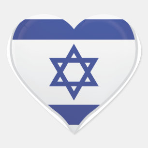 Flaggenaufkleber der israelischen Liebe Herz-Aufkleber
