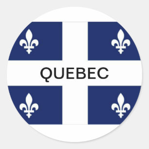 Flaggenaufkleber der Provinz Quebec Runder Aufkleber