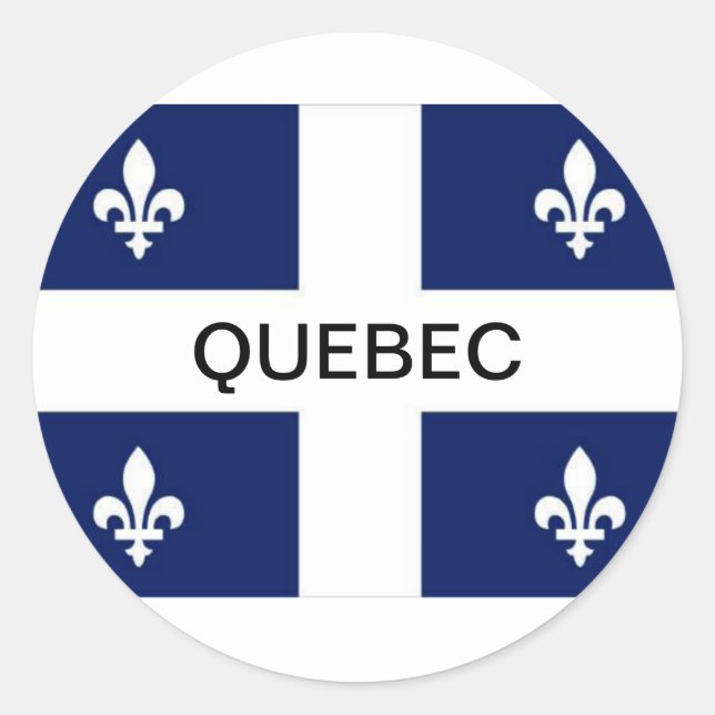 Flaggenaufkleber der Provinz Quebec Runder Aufkleber (Vorderseite)