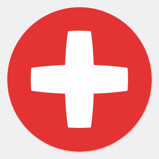 Flaggenaufkleber der Schweiz Runder Aufkleber (Vorderseite)