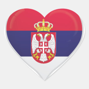 Flaggenaufkleber der serbischen Liebe Herz-Aufkleber