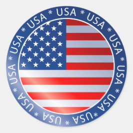 Flaggenaufkleber der USA Runder Aufkleber