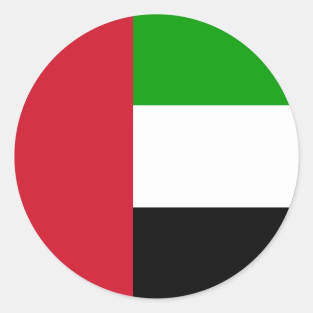 Flaggenaufkleber der Vereinigten Arabischen Emirat Runder Aufkleber (Vorderseite)