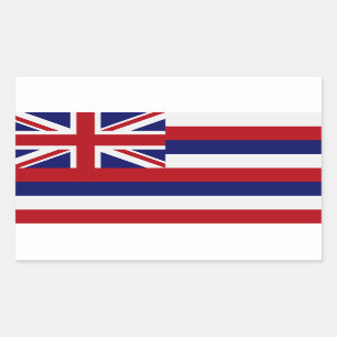 Flaggenaufkleber des Staates Hawaii Rechteckiger Aufkleber