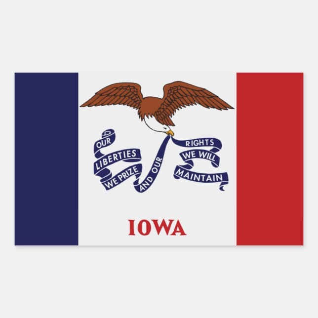 Flaggenaufkleber des Staates Iowa Rechteckiger Aufkleber (Vorderseite)