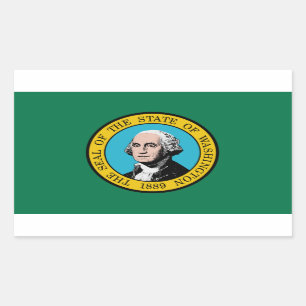 Flaggenaufkleber des Staates Washington Rechteckiger Aufkleber