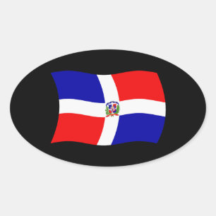 Flaggenaufkleber Dominikanische Republik Ovaler Aufkleber