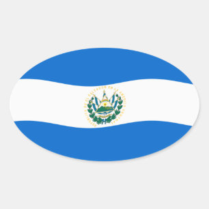 Flaggenaufkleber El Salvador Ovaler Aufkleber