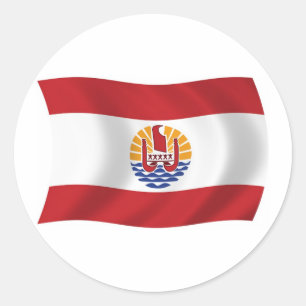 Flaggenaufkleber Französisch-Polynesien Runder Aufkleber