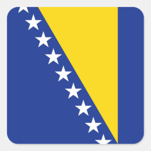Flaggenaufkleber für Bosnien und Herzegowina Quadratischer Aufkleber