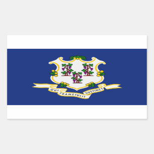 Flaggenaufkleber für den Connecticut-Staat Rechteckiger Aufkleber
