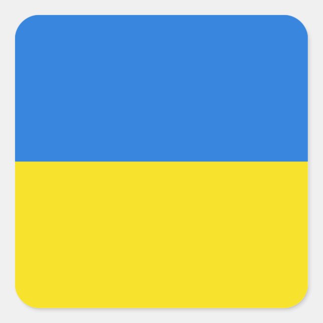 Flaggenaufkleber für die Ukraine Quadratischer Aufkleber (Vorderseite)