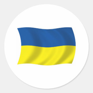 Flaggenaufkleber für die Ukraine Runder Aufkleber