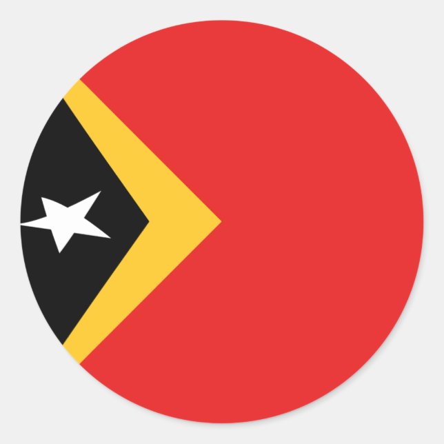 Flaggenaufkleber für Osttimor Runder Aufkleber (Vorderseite)