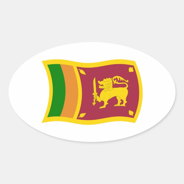 Flaggenaufkleber in Sri Lanka Ovaler Aufkleber (Vorderseite)