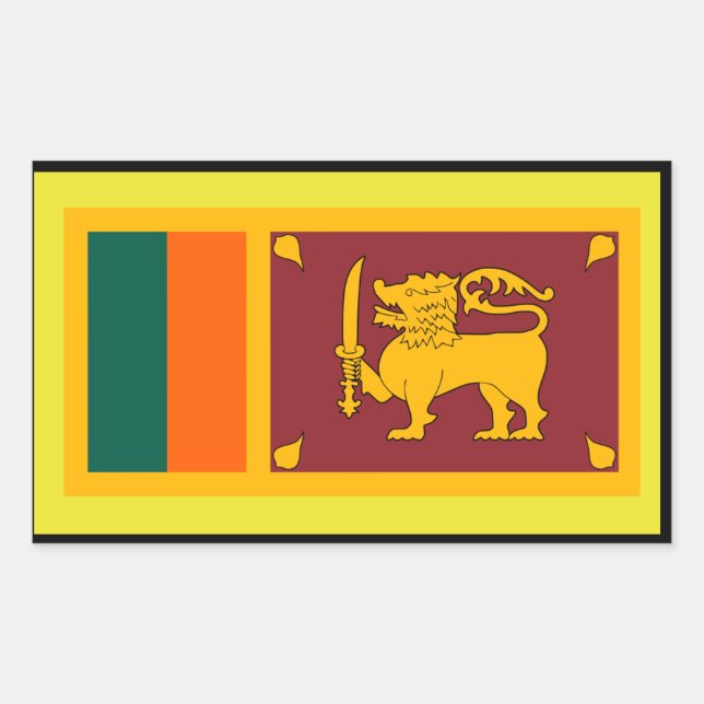 Flaggenaufkleber in Sri Lanka Rechteckiger Aufkleber (Vorderseite)