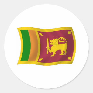 Flaggenaufkleber in Sri Lanka Runder Aufkleber