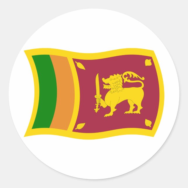 Flaggenaufkleber in Sri Lanka Runder Aufkleber (Vorderseite)